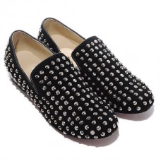 Mokasyny Christian Louboutin Rollerboy Spikes w kolorze czarnym
