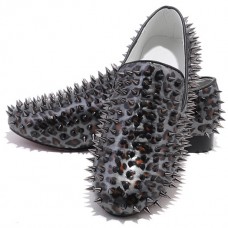 Mokasyny Christian Louboutin Rollerboy Spikes Grey