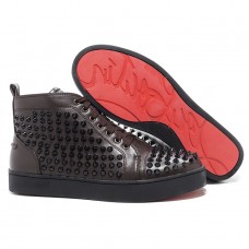 Christian Louboutin Louis Spikes Sneakers Czekolada
