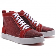Christian Louboutin Louis Strass Sneakers Czerwone