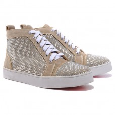 Christian Louboutin Louis Rhinestones Sneakers Taupe Christian Louboutin Louis Rhinestones Sneakers Taupe
