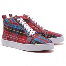 Christian Louboutin Louis TarTaupe Sneakersy Czerwone