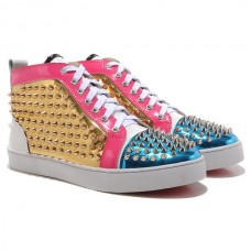 Christian Louboutin Louis Spikes Sneakers Niebieskie