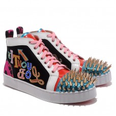 Christian Louboutin Louis Gold Spikes Sneakersy Wielokolorowe
