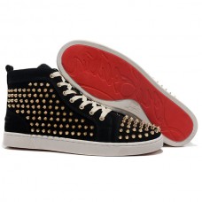 Christian Louboutin Louis Gold Spikes Sneakersy Czarne