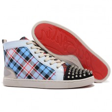 Christian Louboutin Louis Spikes Sneakers Niebieskie