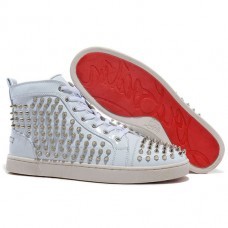 Christian Louboutin Louis Spikes Sneakers Białe