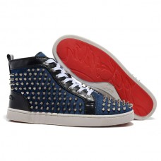 Christian Louboutin Louis Spikes Sneakers Niebieskie