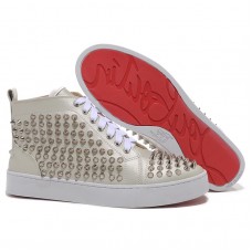 Christian Louboutin Louis Spikes Sneakers Beżowe
