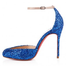 Christian Louboutin Tres Decollete 100mm Pompy Niebieskie