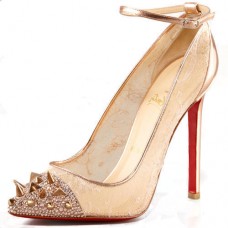 Szpilki Christian Louboutin Picks And Co 120 mm w kolorze złotym