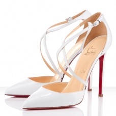 Christian Louboutin Crosspiga 120mm Pompy Białe Christian Louboutin Crosspiga 120mm Pompy Białe