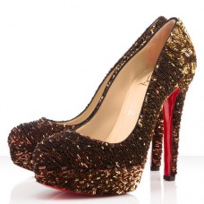 Szpilki Christian Louboutin Bianca 140 mm w kolorze złotym