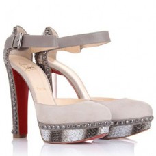 Szpilki Christian Louboutin Luxura 140 mm w kolorze beżowym