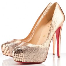Szpilki Christian Louboutin Maggie 140 mm w kolorze złotym