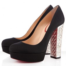 Christian Louboutin Bois Dore 140mm Czółenka Czarno-Srebrne