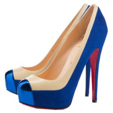 Christian Louboutin Mago Dwukolorowe 140mm Szpilki Niebieskie