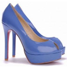 Christian Louboutin Altadama 140mm Peep Toe Pumps Niebieskie