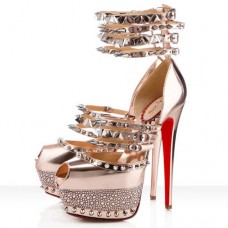 Szpilki Christian Louboutin Isolde 160mm z odkrytym palcem, złote
