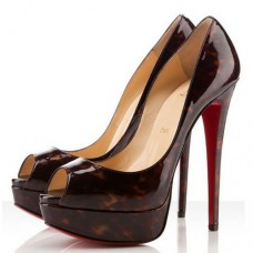 Szpilki Christian Louboutin z nadrukiem w skorupie żółwia 140 mm z odkrytym palcem w kolorze czerwonym Szpilki Christian Louboutin z nadrukiem w skorupie żółwia 140 mm z odkrytym palcem w kolorze czerwonym