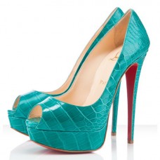 Christian Louboutin Lady 140mm Peep Toe Pumps Jade Christian Louboutin Lady 140mm Peep Toe Pumps Jade