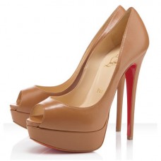 Christian Louboutin Lady 140mm Peep Toe Pumps Taupe Christian Louboutin Lady 140mm Peep Toe Pumps Taupe