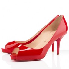 Christian Louboutin Mater Claude 80mm Peep Toe Pumps Red Christian Louboutin Mater Claude 80mm Peep Toe Pumps Red