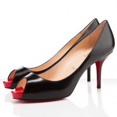 Christian Louboutin Mater Claude 80mm Peep Toe Pumps Czarno-Czerwone Christian Louboutin Mater Claude 80mm Peep Toe Pumps Czarno-Czerwone