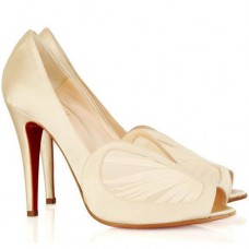 Christian Louboutin Papilipi 100mm Peep Toe Pumps White Christian Louboutin Papilipi 100mm Peep Toe Pumps White