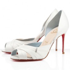 Christian Louboutin Tres Ophrah 80mm Peep Toe Pumps Off White