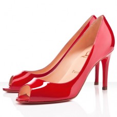 Christian Louboutin You You 80mm Peep Toe Pumps Red