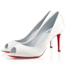 Christian Louboutin You You 80mm Czółenka z odkrytym palcem w kolorze ecru