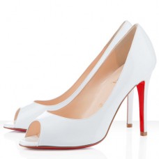 Christian Louboutin You You 100mm Peep Toe Pumps White