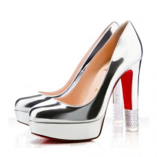 Szpilki Christian Louboutin 140 mm zdobione w kolorze srebrnym
