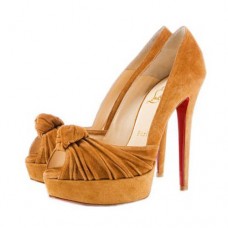 Czółenka Christian Louboutin Greissimo 140 mm z odkrytymi palcami w kolorze żółtym