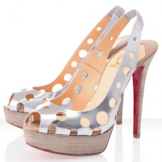 Christian Louboutin Ginza 140mm Peep Toe Pumps Argento Christian Louboutin Ginza 140mm Peep Toe Pumps Argento