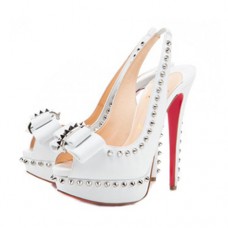Christian Louboutin Lady Clou 140mm Slingbacks White Christian Louboutin Lady Clou 140mm Slingbacks White