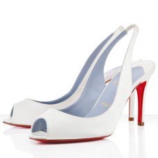 Christian Louboutin You You 80mm Slingback Sandały Białe Christian Louboutin You You 80mm Slingback Sandały Białe