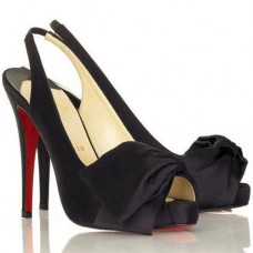 Christian Louboutin Very Noeud 120mm Slingback Black