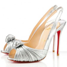Christian Louboutin Jenny 100mm Slingbacks Silver Christian Louboutin Jenny 100mm Slingbacks Silver