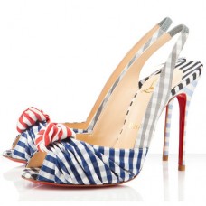 Christian Louboutin Jenny 100mm Slingbacks Blue Christian Louboutin Jenny 100mm Slingbacks Blue