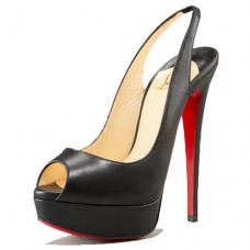 Christian Louboutin Lady Peep 140mm Slingback Black Christian Louboutin Lady Peep 140mm Slingback Black