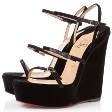 Christian Louboutin 123 Zeppa 140mm Koturny Czarne