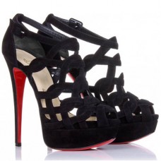 Sandały Christian Louboutin Larissa Plato 140mm, czarne Sandały Christian Louboutin Larissa Plato 140mm, czarne