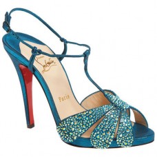 Sandały Christian Louboutin Margi Diams 120mm w kolorze turkusowym Sandały Christian Louboutin Margi Diams 120mm w kolorze turkusowym