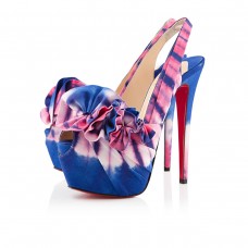 Christian Louboutin High Boubou 160mm Platformy Niebieskie/Różowe Christian Louboutin High Boubou 160mm Platformy Niebieskie/Różowe