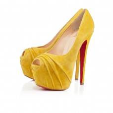 Christian Louboutin Drapesse 160mm Peep Toe Pumps Yellow Christian Louboutin Drapesse 160mm Peep Toe Pumps Yellow