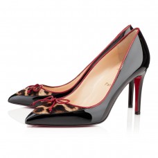 Szpilki Christian Louboutin Lady Pesch 80 mm w kolorze czarnym/lamparcie