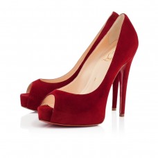 Czółenka Christian Louboutin Vendome 120 mm z odkrytymi palcami, czerwone Czółenka Christian Louboutin Vendome 120 mm z odkrytymi palcami, czerwone