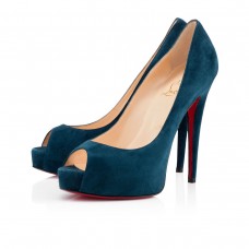 Christian Louboutin Vendome 120mm Peep Toe Pumps Niebieskie